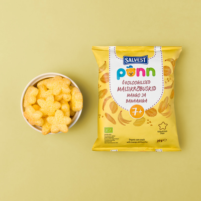 SALVEST Põnn BIO Chrupki mango dla dzieci kształt gwiazdeczek 20 g 