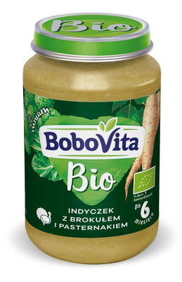 Obiadek dla dziecka Bobovita BIO indyk, brokuł i pasternak po 6. miesiącu 190g