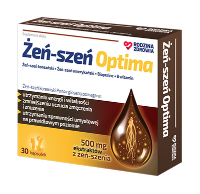 Rodzina Zdrowia Żeń-szeń Optima SPRAWNOŚĆ FIZYCZNA I UMYSŁOWA ZESTAW 2 x 30 kapsułek