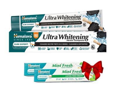 Himalaya Gum Expert ziołowa ultra wybielająca pasta do zębów 75 ml + 2 MINIATURKI PAST GRATIS!