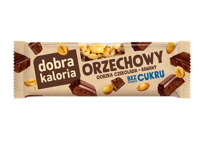 Dobra Kaloria baton orzechowy bez cukru gorzka czekolada i banany 30g