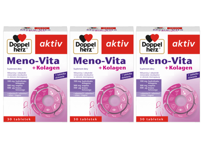 Doppelherz Aktiv Meno Vita + kolagen MENOPAUZA ZESTAW 3 x 30 tabletek