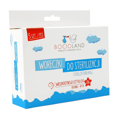 Bocioland woreczki do sterylizacji wielokrotnego użytku do mikrofalówki 5 sztuk
