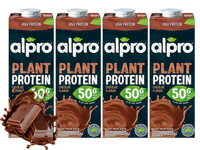 Alpro Napój sojowy o smaku czekoladowym proteinowy wysokobiałkowy ZESTAW 4 x 1 L