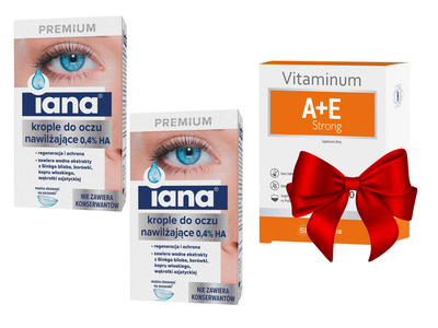 IANA Premium krople do oczu nawilżające 0,4% HA ZESTAW 2 x 10 ml + GRATIS!