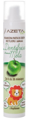 AZETA Organiczna pasta do zębów dla dzieci, 0-3 lata, bez fluoru, jabłkowa, 50ml