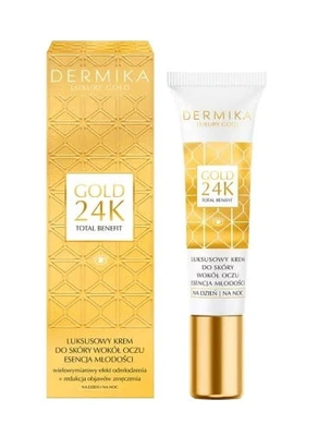 Dermika LUXURY gold 24k luksusowy krem do skóry wokół oczu esencja młodości na dzień i noc 15ml