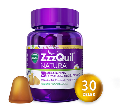 Vicks ZzzQuil Natura żelki z melatoniną mango i banan 30 szt.
