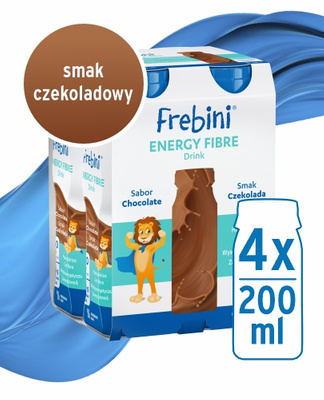 Frebini Energy Drink, smak czekoladowy, 24 x 200 ml. Żywność specjalnego przeznaczenia medycznego. Dla dzieci 1 - 12 lat