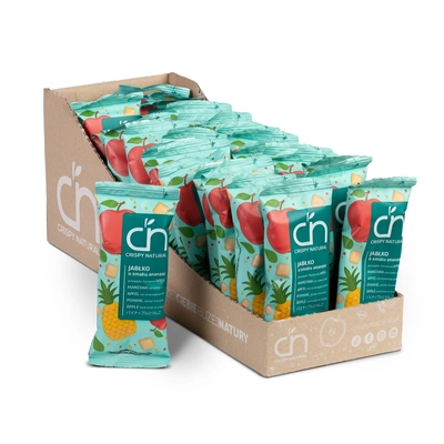 Crispy Natural jabłko o smaku ananasa - suszone kostki z jabłek ZESTAW 32 x 12 g