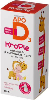 ApoD3 400 j.m. witaminy dla niemowląt i dzieci krople 10 ml