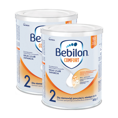 Bebilon Comfort 2 Żywność specjalnego przeznaczenia medycznego dla niemowląt od 6. miesiąca ZESTAW 2 x 400 g