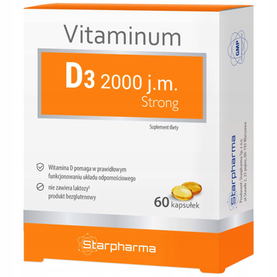 Starpharma Witamina D3 2000 Strong ODPORNOŚĆ 60 kapsułek