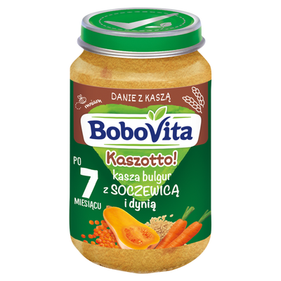 BoboVita Kaszotto! Kasza bulgur z soczewicą i dynią po 7 miesiącu ZESTAW 6 x 190 g