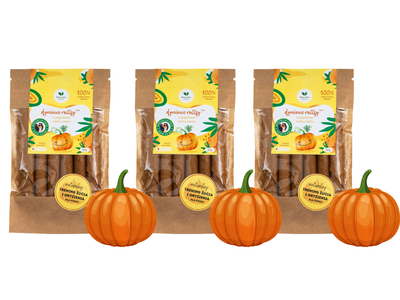 Dyniowe rollsy z jagodami camu camu ZESTAW 3 x 50 g