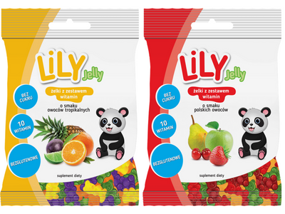 LiLY Jelly żelki z witaminami różne smaki zdrowe przekąski 12 x 8 g