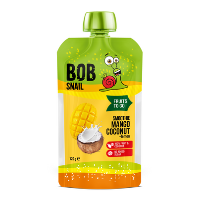 Bob Snail smoothie mango kokos cytryna BEZ CUKRU zdrowa przekąska 120 g