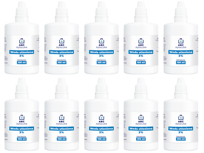 Rodzina Zdrowia woda utleniona do oczyszczania skóry 3% ZESTAW 10 x 100 ml