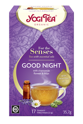 Yogi Tea Goodnight herbatka dla zmysłów NA DOBRANOC z olejkiem lawendowym 17 saszetek