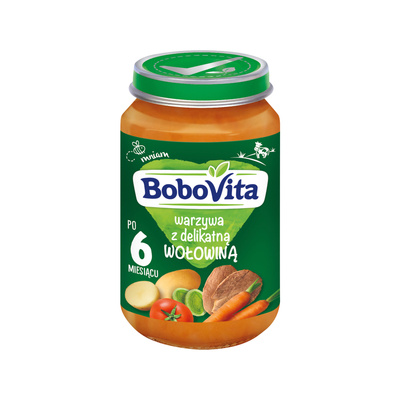 Obiadek dla dziecka BoboVita Warzywa z delikatną wołowiną po 6. miesiącu 190g