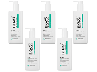 BIOVAX Trychologic Wypadanie Maska do włosów i skóry głowy ZESTAW 5 x 200 ml