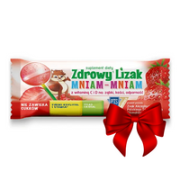 gratis Zdrowy lizak dla dzieci mniam mniam z witaminami smak truskawkowy KSZTAŁT KULKA