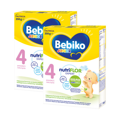 Bebiko Junior 4 Odżywcza formuła na bazie mleka dla małych dzieci powyżej 2. roku życia ZESTAW 2 x 350 g