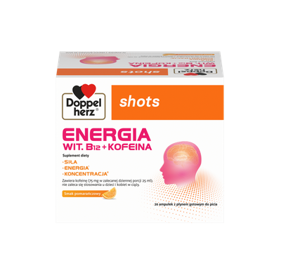 DOPPELHERZ shots szoty energia witamina B12 + kofeina 20 ampułek po 25 ml