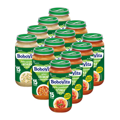 BoboVita Zestaw Mix-1 Obiadków po 15 miesiącu 12x250g