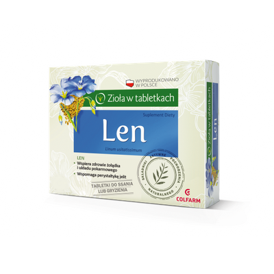 Zioła w tabletkach Len 60 tabletek do ssania lub gryzienia