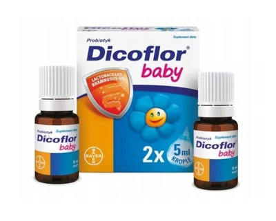 Dicoflor Baby probiotyk dla dzieci od urodzenia krople ZESTAW 2 x 5 ml