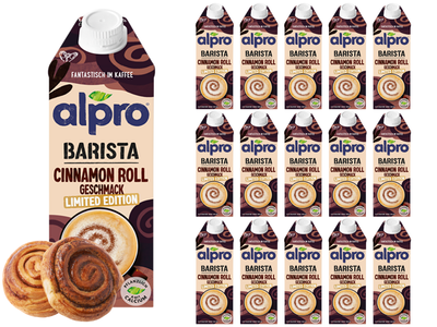 Alpro Barista Napój owsiano-sojowy o smaku bułeczki cynamonowej ZESTAW 16 x 750 ml