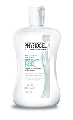 Physiogel szampon hipoalergiczny z odżywką 2w1 do suchej i wrażliwej skóry głowy 250 ml