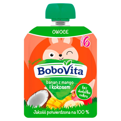 BoboVita Mus banan z mango i kokosem po 6. miesiącu 80 g
