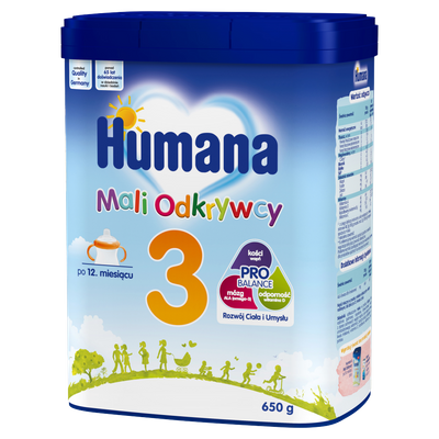 Humana 3 Mali Odkrywcy Napój mleczny w proszku po 12. miesiącu 650 g