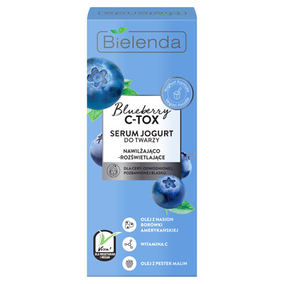 Bielenda blueberry c-tox serum jogurt do twarzy nawilżająco-rozświetlające 30ml