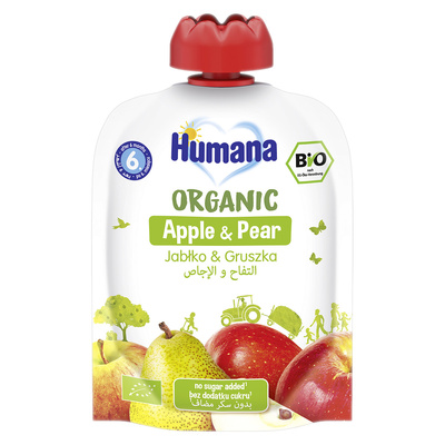 Humana Organic Mus jabłko & gruszka po 6. miesiącu 90 g KRÓTKA DATA