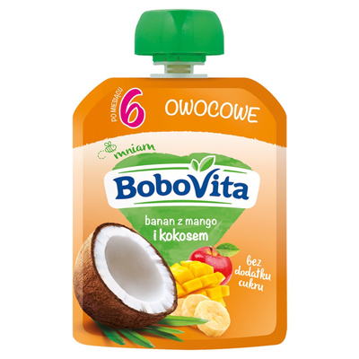 BoboVita zestaw MIX smaków musy 6 x 80 g