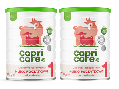 Capricare 1 - mleko początkowe od urodzenia, oparte na mleku kozim ZESTAW 2 x 800 g
