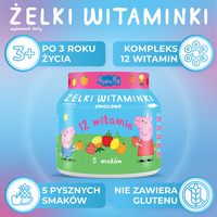 Żelki Witaminki "Świnka Peppa" dla dzieci 5 smaków 60 żelek	