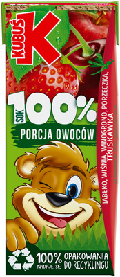 Kubuś sok wieloowocowy 100% z zagęszczonych owoców 200 ml