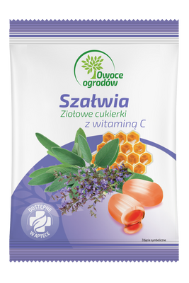 Rodzina Zdrowia owoce ogrodów Szałwia Ziołowe cukierki z witaminą C 60 g