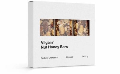 Vilgain Nut Honey Bar BIO nerkowce i żurawina batony orzechowe 3 x 25 g