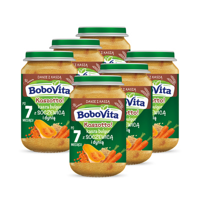 BoboVita Kaszotto! Kasza bulgur z soczewicą i dynią po 7 miesiącu ZESTAW 6 x 190 g