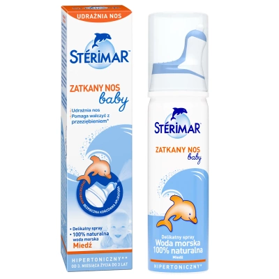 Sterimar Baby Zatkany Nos spray hipertoniczny z miedzią dla dzieci od 3 miesiąca ZESTAW 2 x 50 ml 