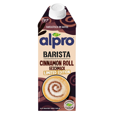 Alpro Barista Napój owsiano-sojowy o smaku bułeczki cynamonowej ZESTAW 16 x 750 ml