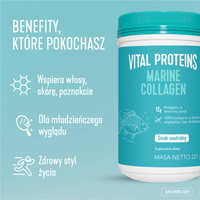 Vital Proteins Marine Collagen dla młodzieńczego wyglądu, kolagen rybi o neutralnym smaku 221g + TORBA LUNCHOWA GRATIS