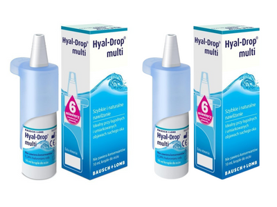 Hyal Drop Multi nawilżające krople do oczu i soczewek suche oczy zestaw 2x10 ml