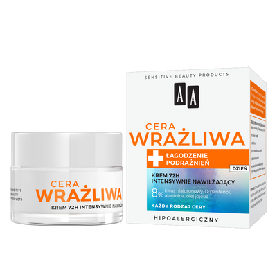 AA Cera Wrażliwa Krem intensywnie nawilżający 72 h na dzień 50 ml