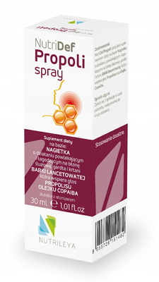 NutriDef Propoli Spray wspiera głos PROPOLIC OLEJEK COPAIBA 30 ml